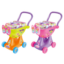 Shopping Trolley Plastic Toy Shopping Cart with Light (H0009426)